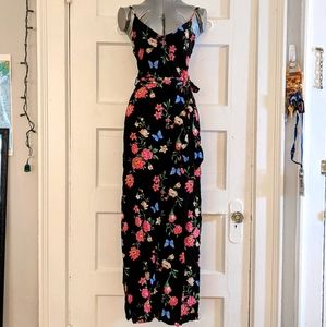 Tie-Back Floral Maxi Dress